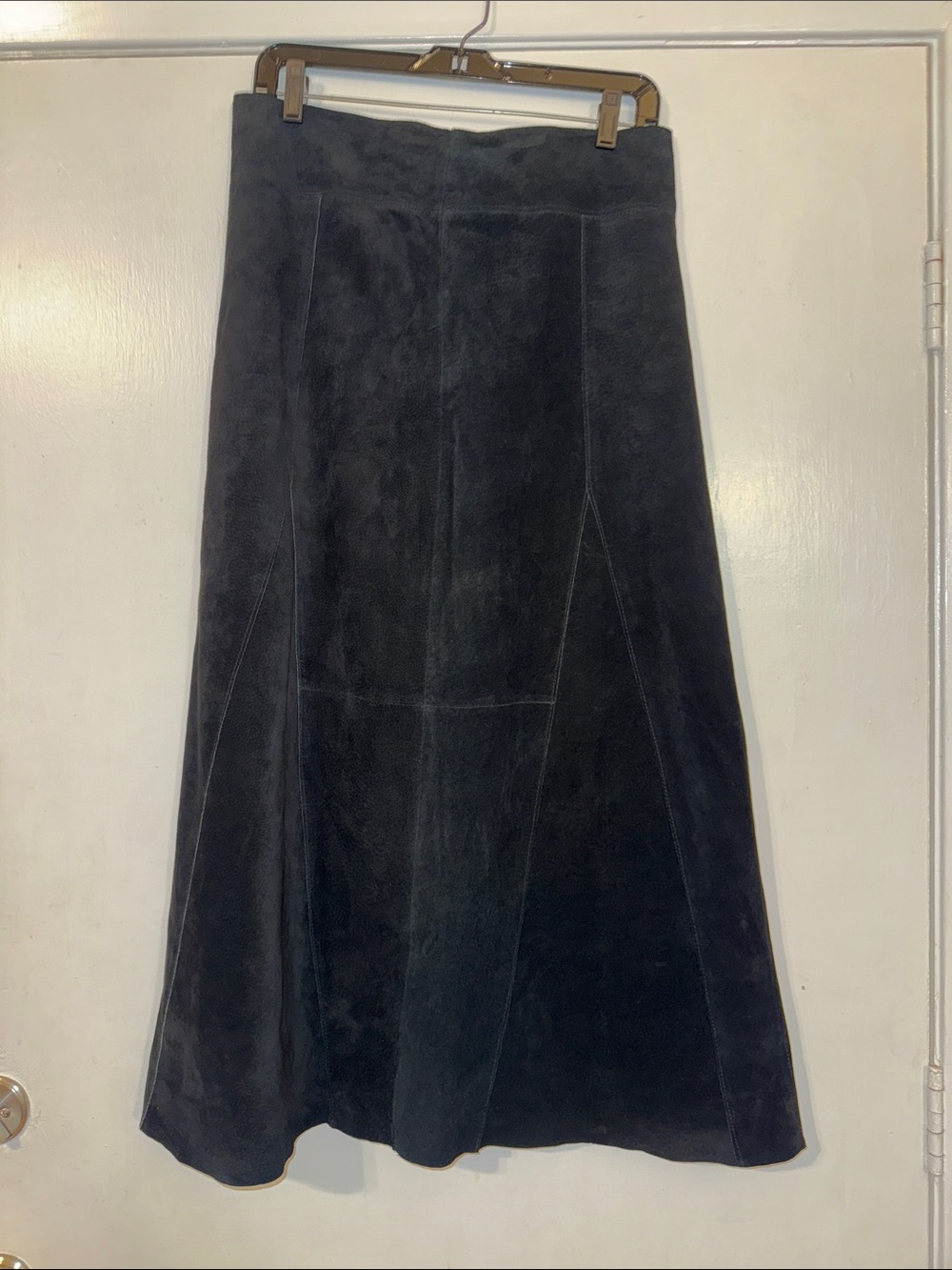 Valerie Stevens Black Suede A-Line Skirt